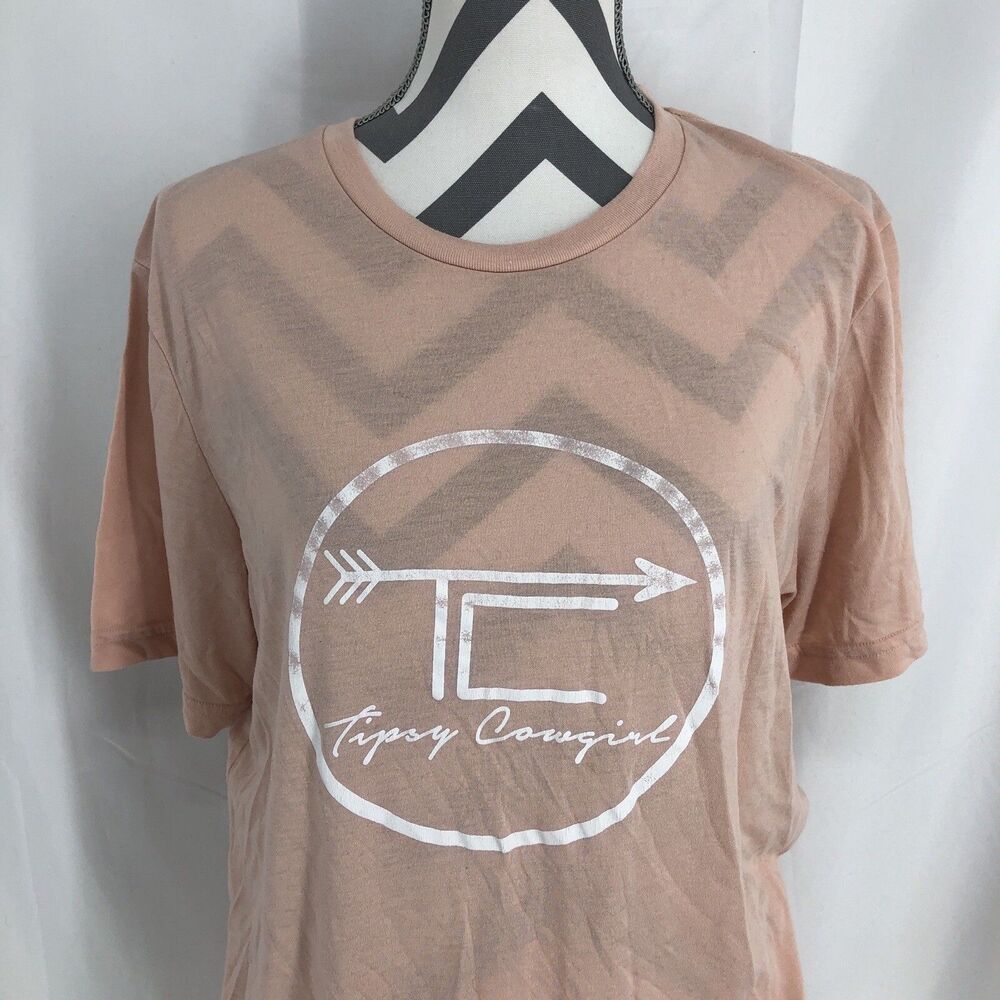 Bella + Canvas Pink Tipsy Cowgirl Short Sleeve T Shirt Large